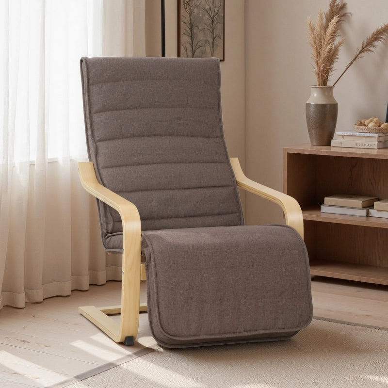 POLTRONA Relax con poggiapiedi regolabile 66,5x94x100 cm Marrone