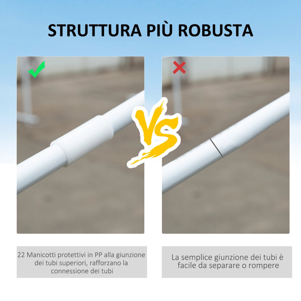 Gazebo per Feste 6x3m con Pareti ¨C zephmum ¨C Bianco