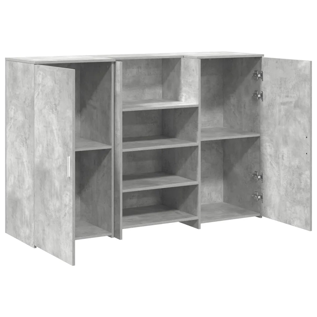 vidaXL Banco Reception Grigio Cemento 155x50x103,5cm Legno Multistrato