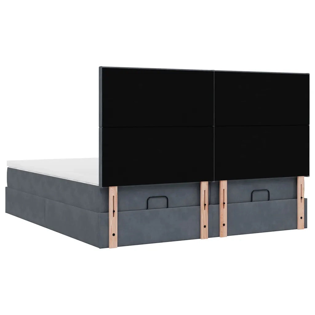 Struttura Letto Pouf con Materassi 160x200 cm in Velluto 3313749