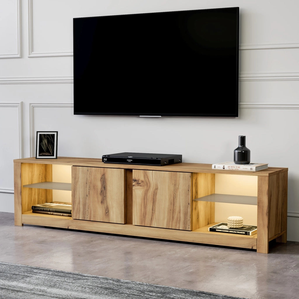 Porta TV in legno "Aydos" 180 x 35 x 45 cm - Rovere