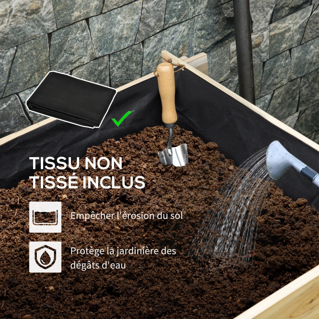 Giardiniere a 3 Livelli ¨C zephmum ¨C Legno Massello 93x93x35 cm
