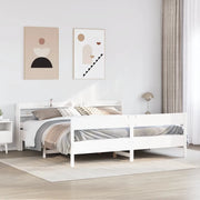 Letto senza Materasso-Struttura Letto Bianco 180x200 cm Legno Massello di Pino 480667
