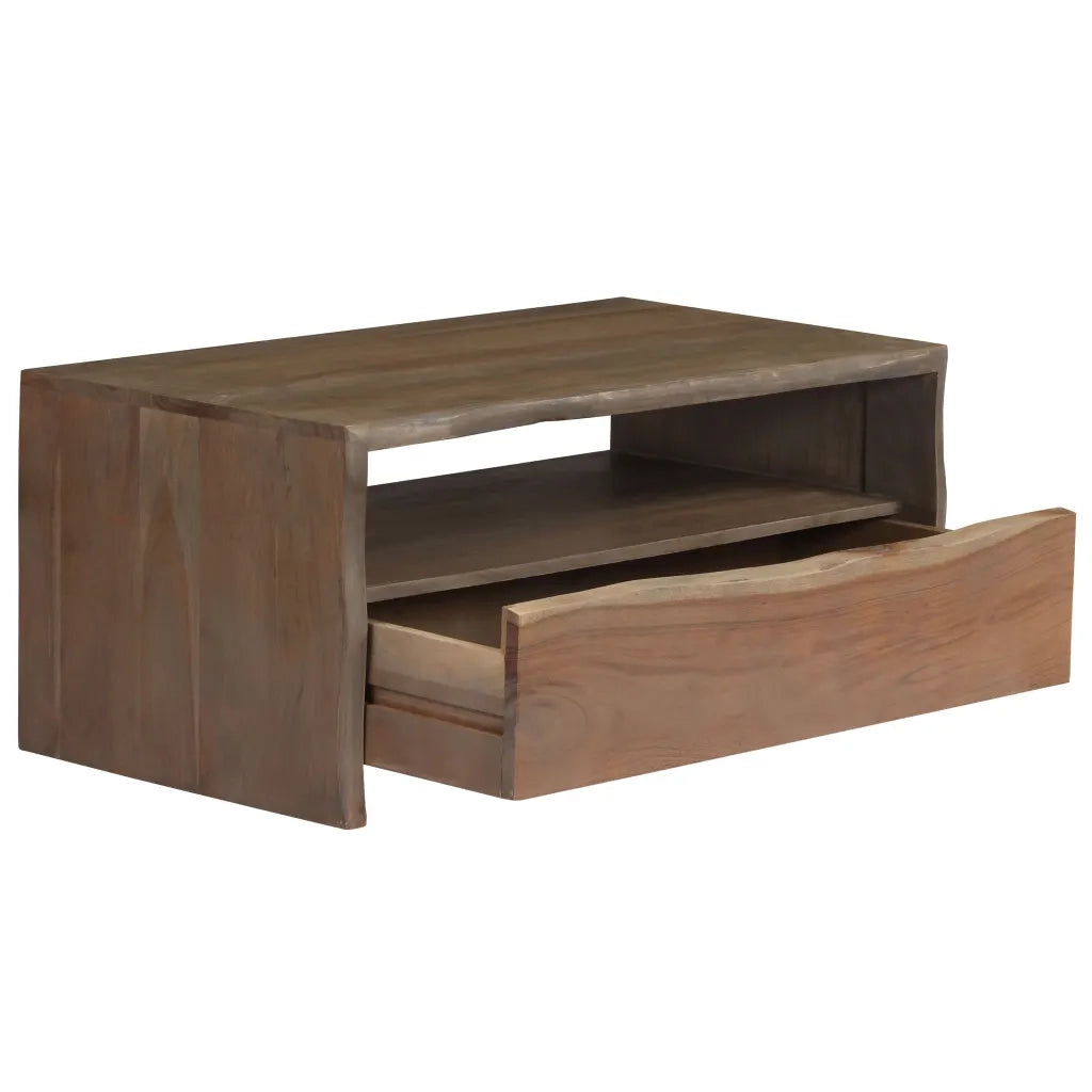 Tavolino da Caffè in Legno Massello di Acacia 90x50x40cm Grigio 246127