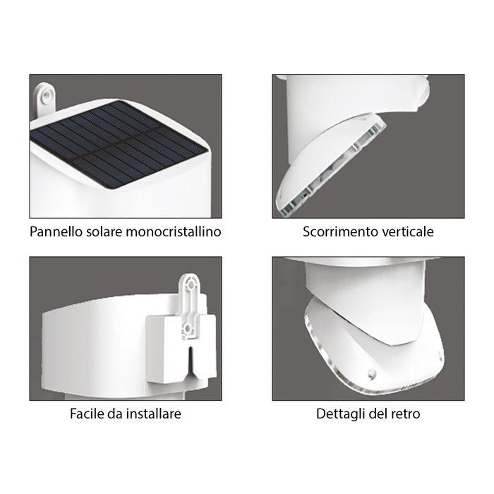 LED solare multifunzione/orientabile 2000lm IP65