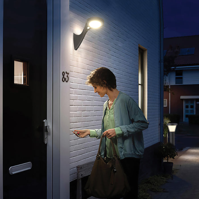 LED Solare Da Parete 1000lm Crepuscolare + PIR