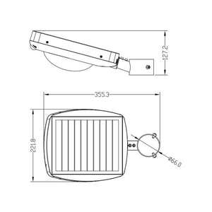 Lampione LED solare 3000lm crepusc+pir+telecomando