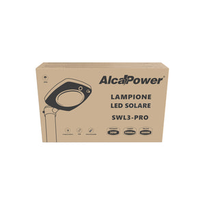 Lampione LED solare 3000lm crepusc+pir+telecomando