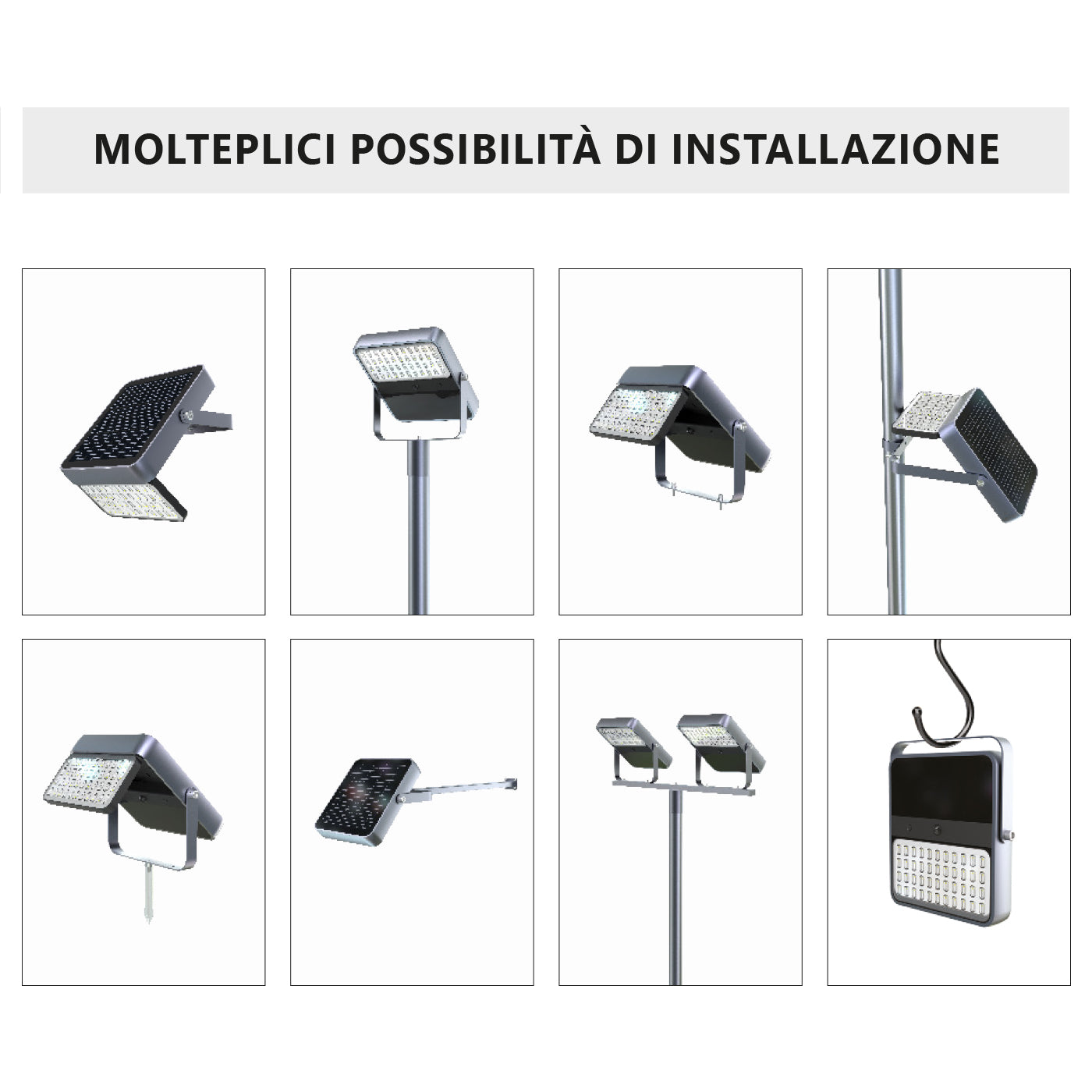Proiettore LED solare integrato 1500lm