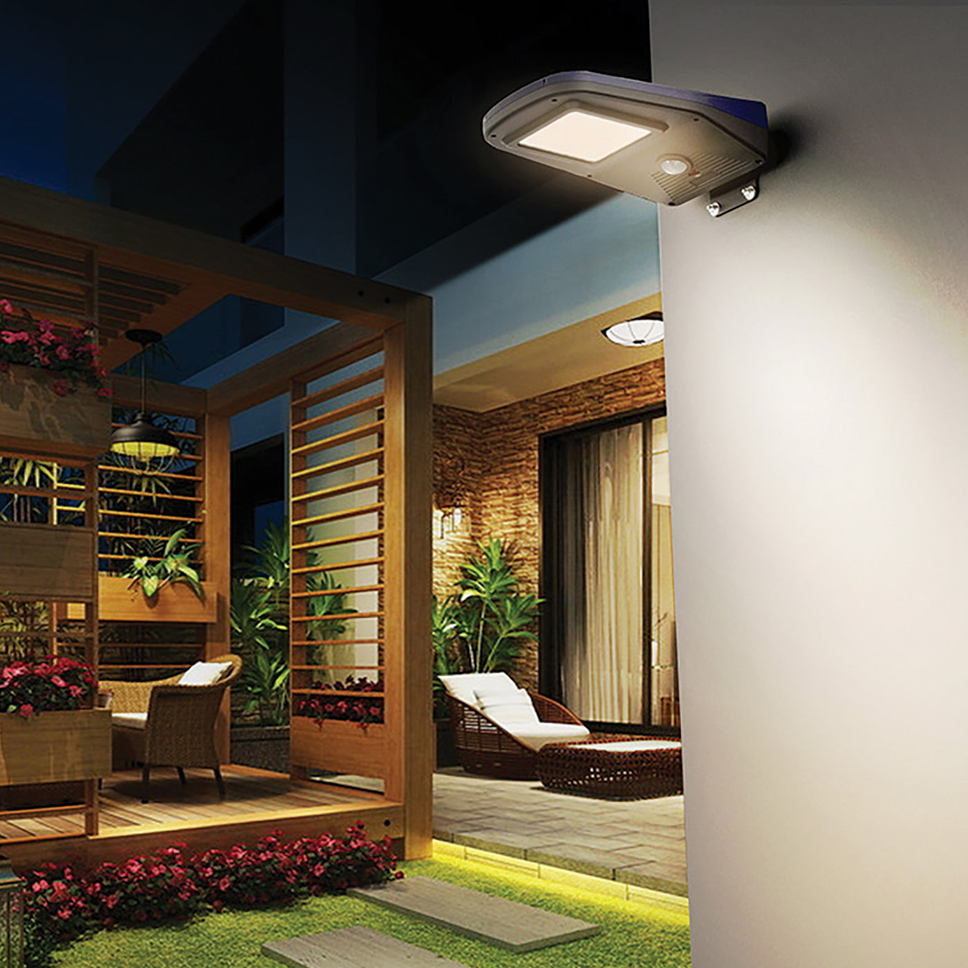 Proiettore stradale solare IP65 2000lm multifunzione