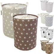 Asciugamano pieghevole - cordino - 2 pezzi - rotondo - cotone/lino - 45 cm