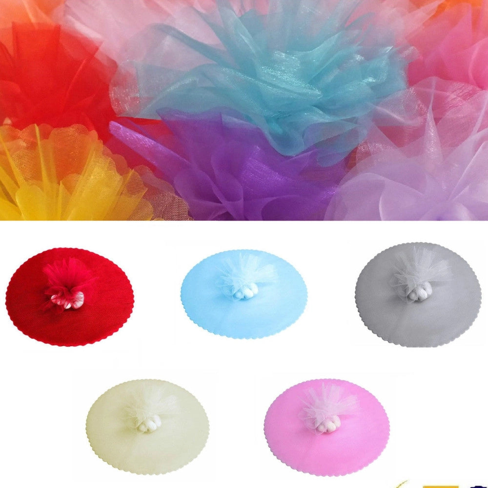 Trade Shop - 50 Veli Tulle Per Bomboniere Tondo Organza Matrimoni Battesimi Lauree Confetti -