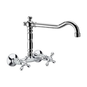 Rubinetto retro lavello a muro con canna superiore - serie liberty