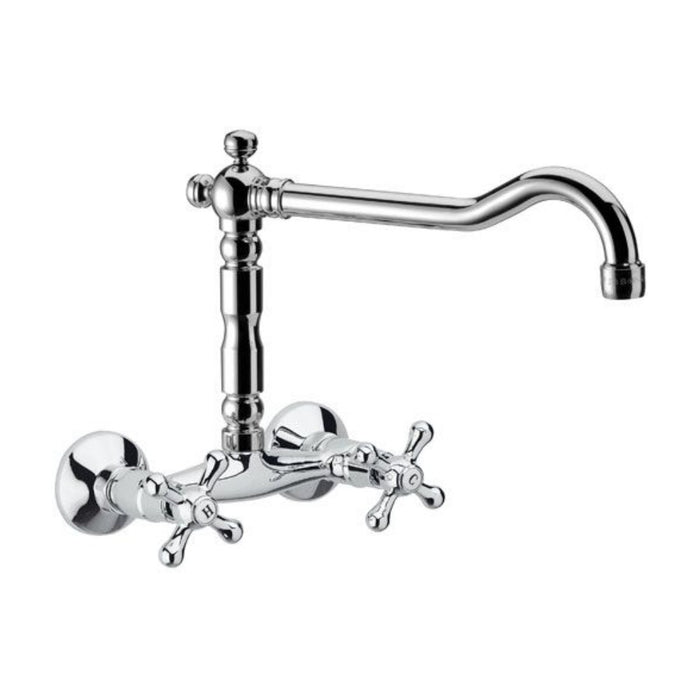 Rubinetto retro lavello a muro con canna superiore - serie liberty