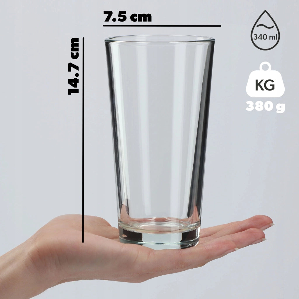 Bicchiere da cocktail KADAX da 340 ml per whisky, succhi di frutta e acqua, alto e spesso.