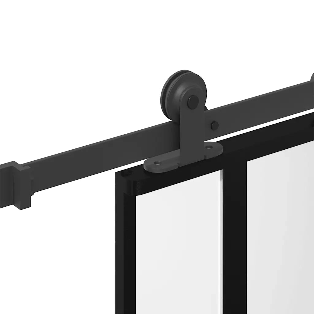 Porta Scorrevole Ferramenta 76x205 cm Vetro Temperato Alluminio 3333034