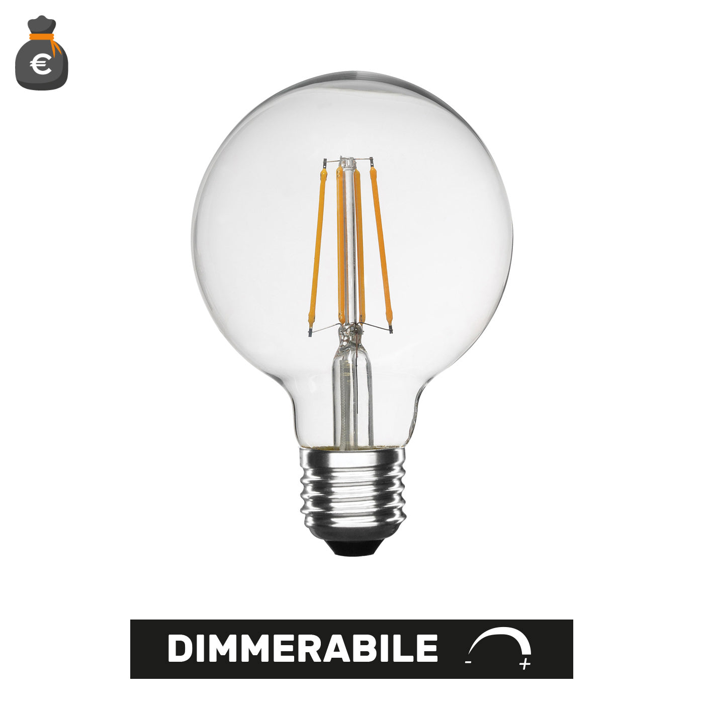 Lampadina a led Globo G95 Dimmerabile 10W 2700K E27