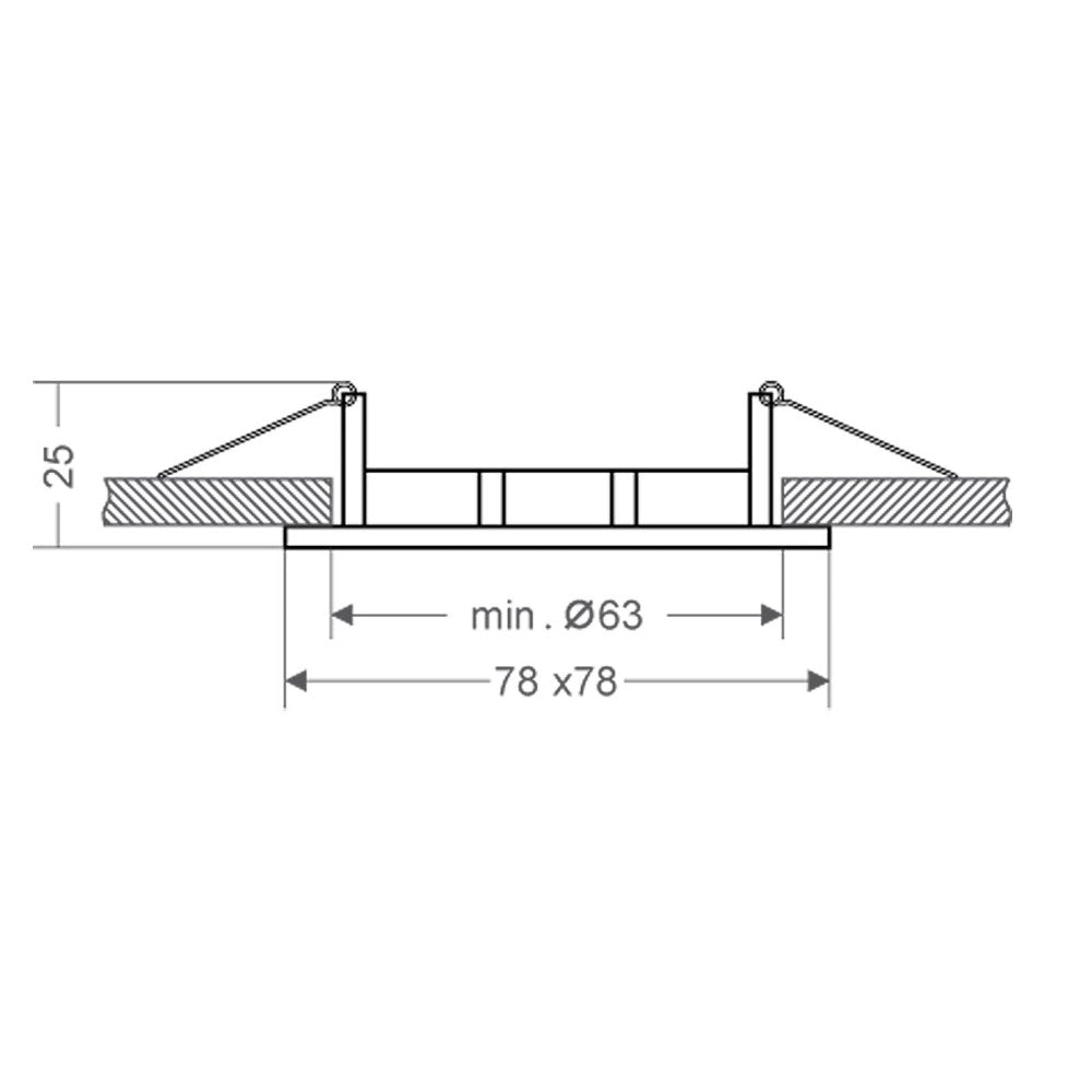 Trade Shop - Porta Faretto Portafaretto Quadrato Incasso Bianco Lampada Led Gu10 63mm -