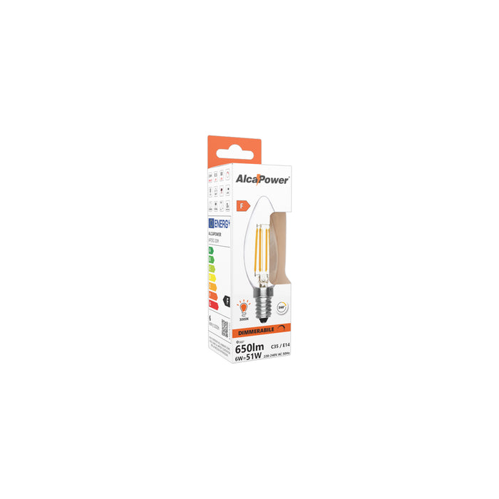 Lampadina a Led Oliva Dimmerabile 6W 2700K E14