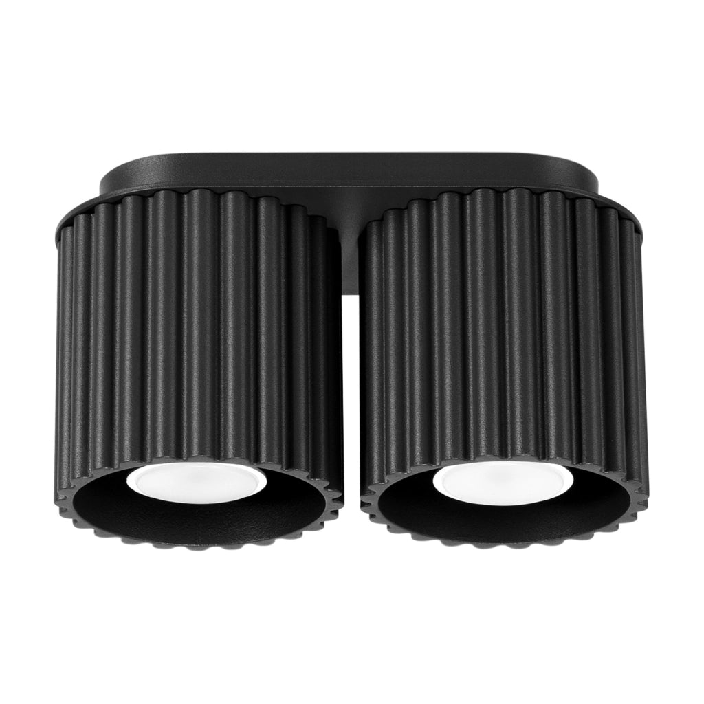 Plafoniera moderna nera ovale 21cm 2xGU10 10W VISTAO