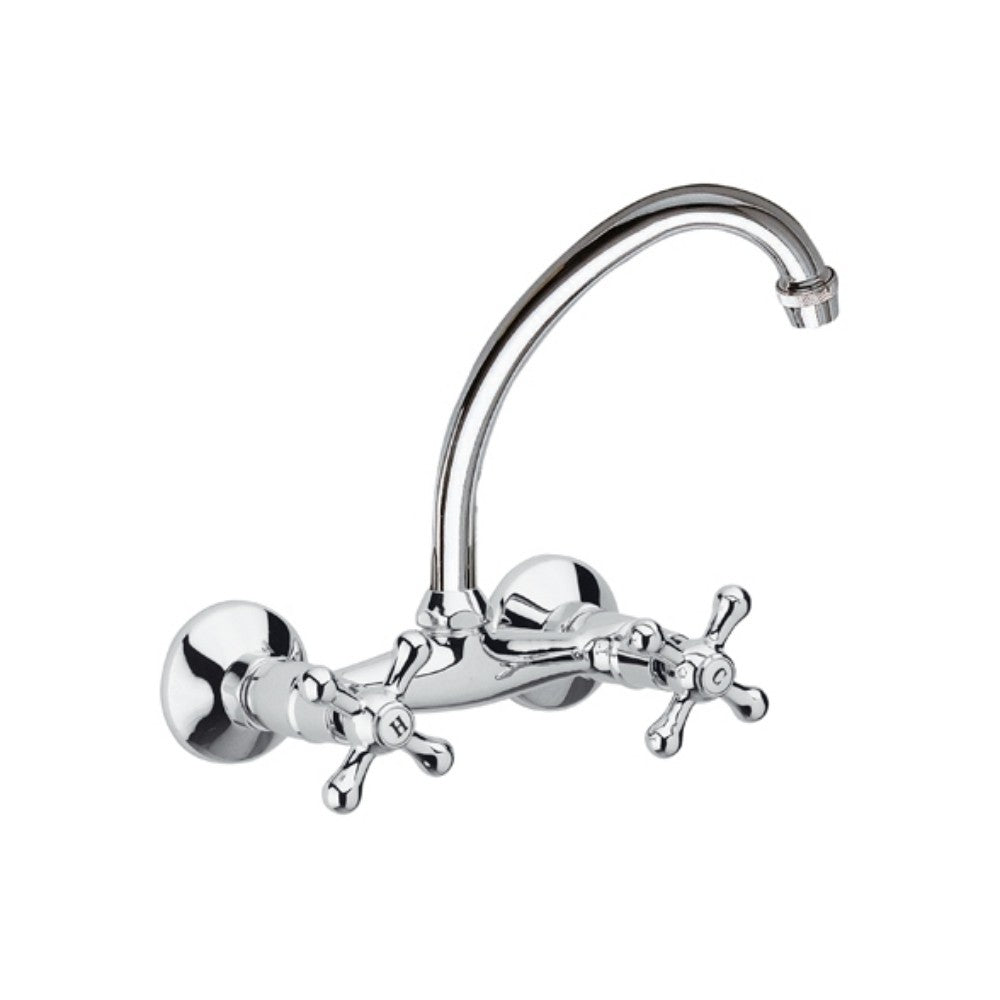 Rubinetto lavello a muro con canna superiore jota - serie liberty