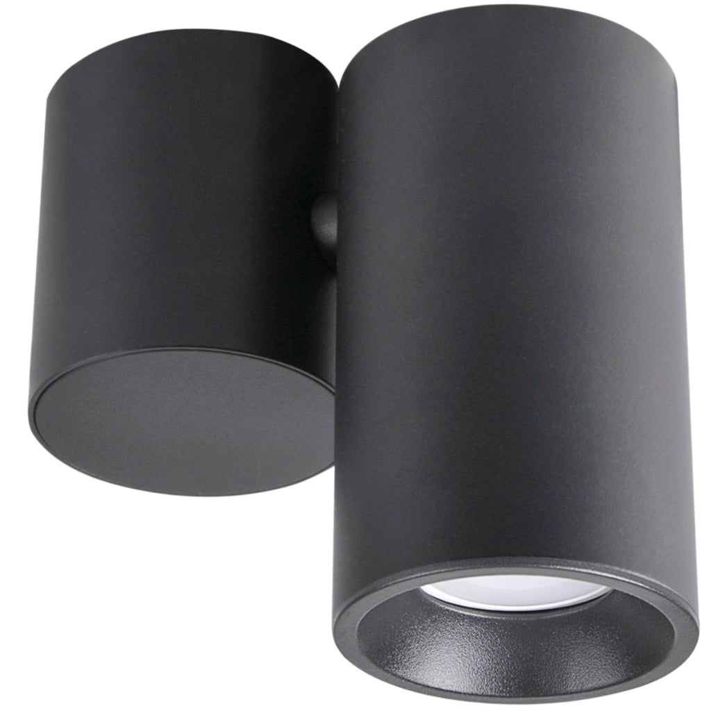 Spot plafoniera orientabile GU10 tonda nera Polux Hobro
