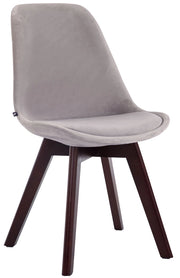 Sedia Borneo in velluto grigio,noce