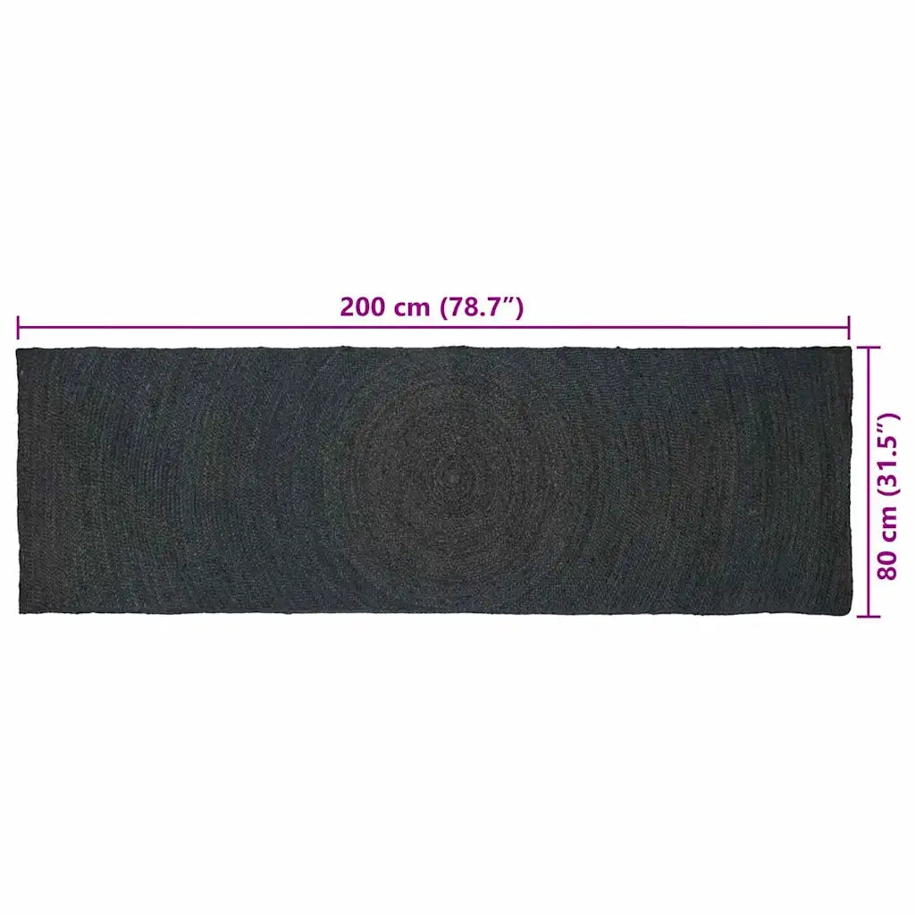 Tappeti per area Grigio Scuro 80 x 200 cm Juta