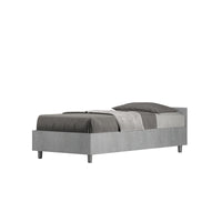 Letto Singolo 80x200 cm con Rete e Contenitore Nuamo Grigio