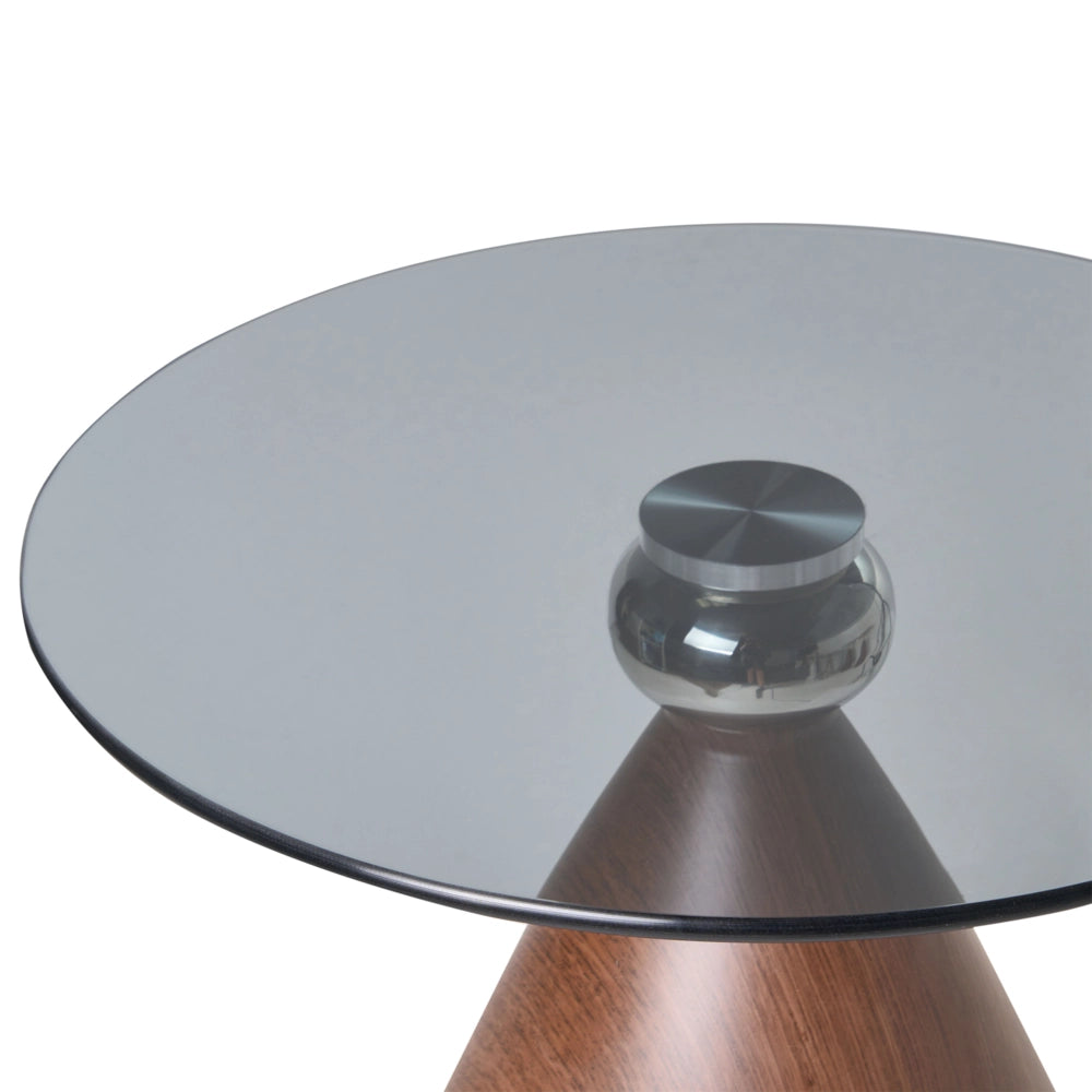 Tavolino rotondo in metallo nero stile glamour