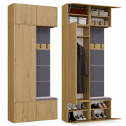 Guardaroba armadio + appendiabiti HAGA II/1sz1w rovere artisan