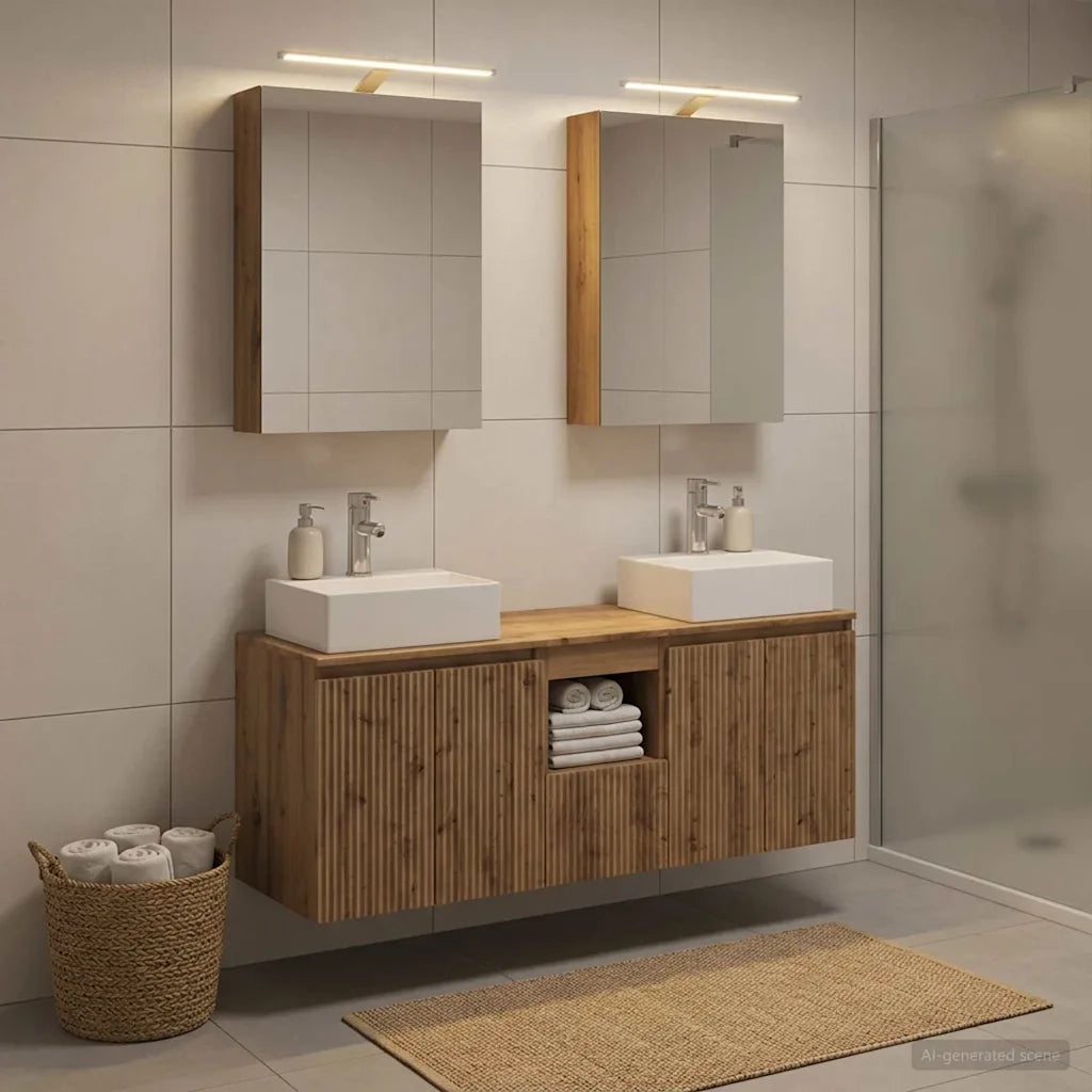 Set di Armadi da Bagno 5 pcs Rovere Artigianale 3406398