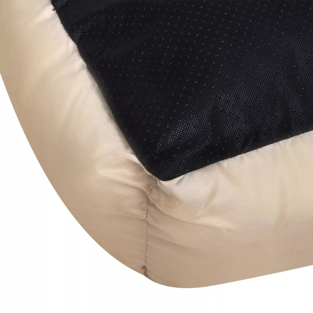 Cuccia calda per cani con cuscino imbottito 90 cm beige e marrone 02_0001551