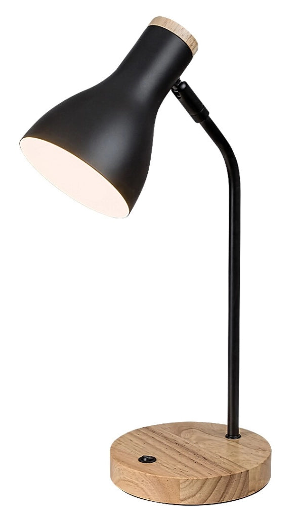 Lampada scrivania base legno nero opaco E14 Ferb Rabalux 74002