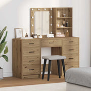 Tavolo da Trucco con cassetto 3 pcs Marrone Legno multistrato 3334226