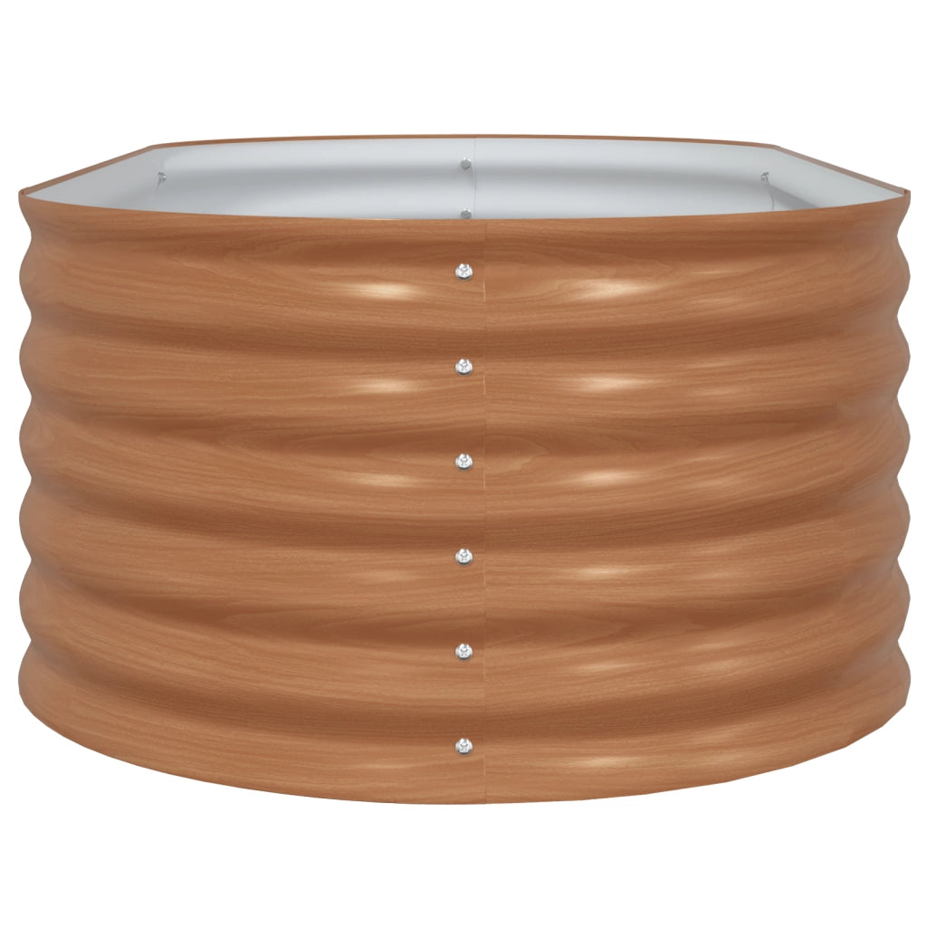 Letto da Giardino Rialzato Marrone con Aspetto Legno 160x80x44 cm Acciaio