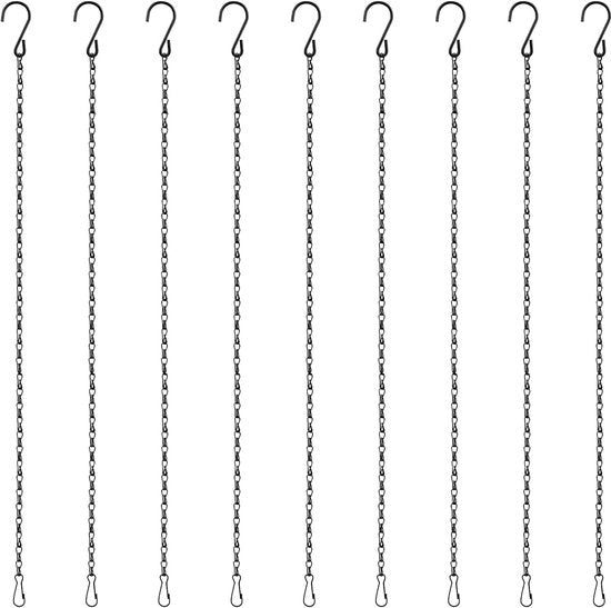 Catena per vasi fiorali - catene per appendere vasi - catene metalliche - appendi fiori - appendi vasi - vasi fiorali - lampade - gabbie per uccelli - tabelloni per bilardo - 50 cm - 9 pezzi