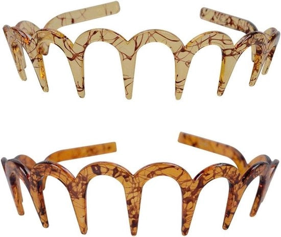 Accessori capelli in plastica - Set a 2 pezzi - Haarband con zigzag per donne