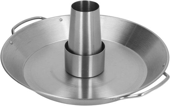 Piastra Grill a Fiamma Verticale in Acciaio Inox con Sostegno per Bicchieri e Oliere per Griglia Ovens - Ideale per Verdure, Pollo e Altri Alimenti