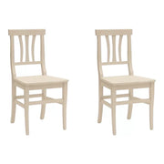 Set 2 sedie classiche legno beige seduta legno 46x44x90 - Mobili 2G