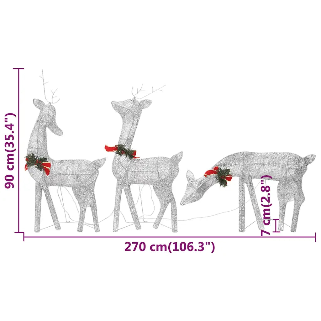 Renne di Natale 6 pz Argento Bianco Freddo in Rete CFW3696880