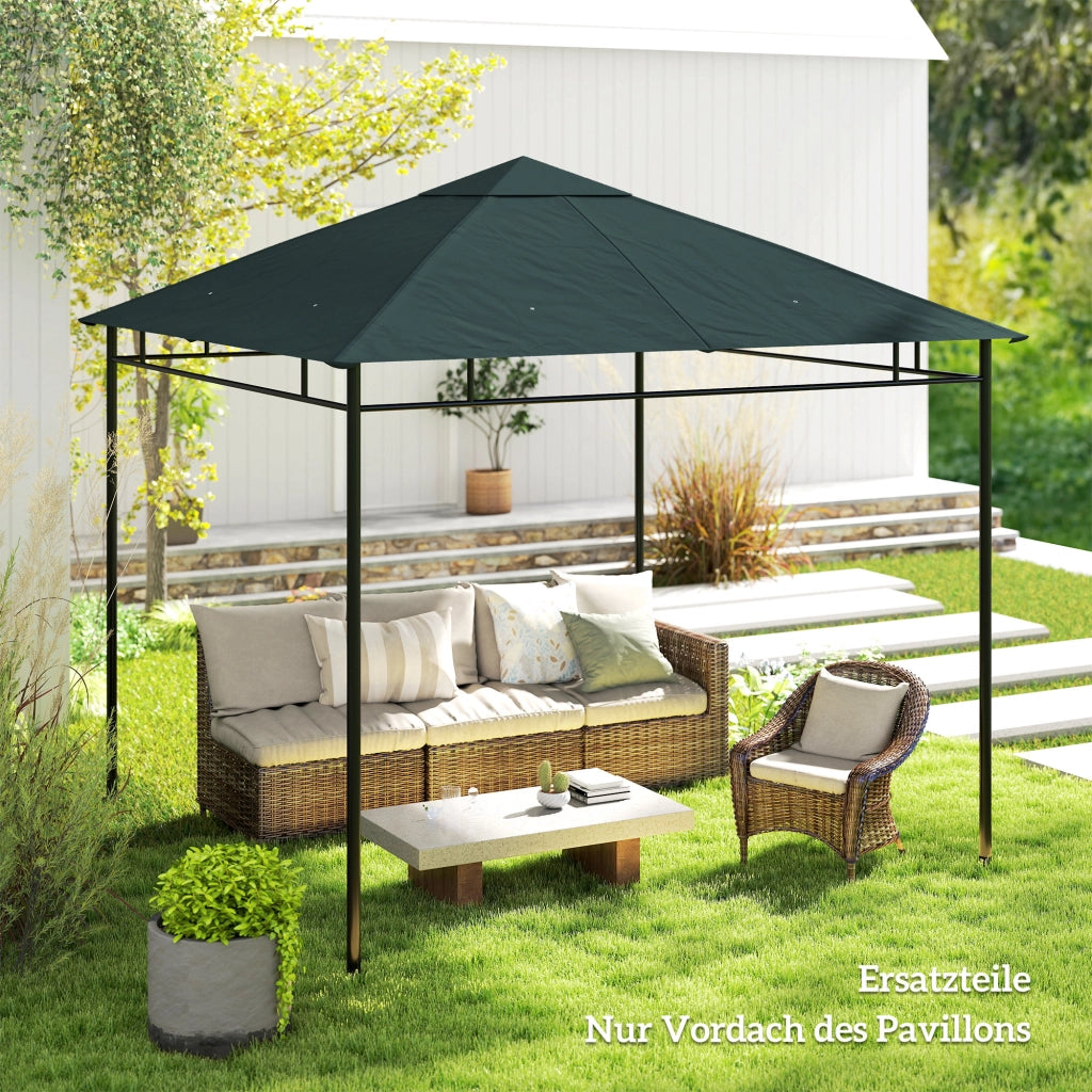 Copertura per Gazebo da Giardino ¨C zephmum ¨C Poliestere 298x295 cm Grigio Scuro