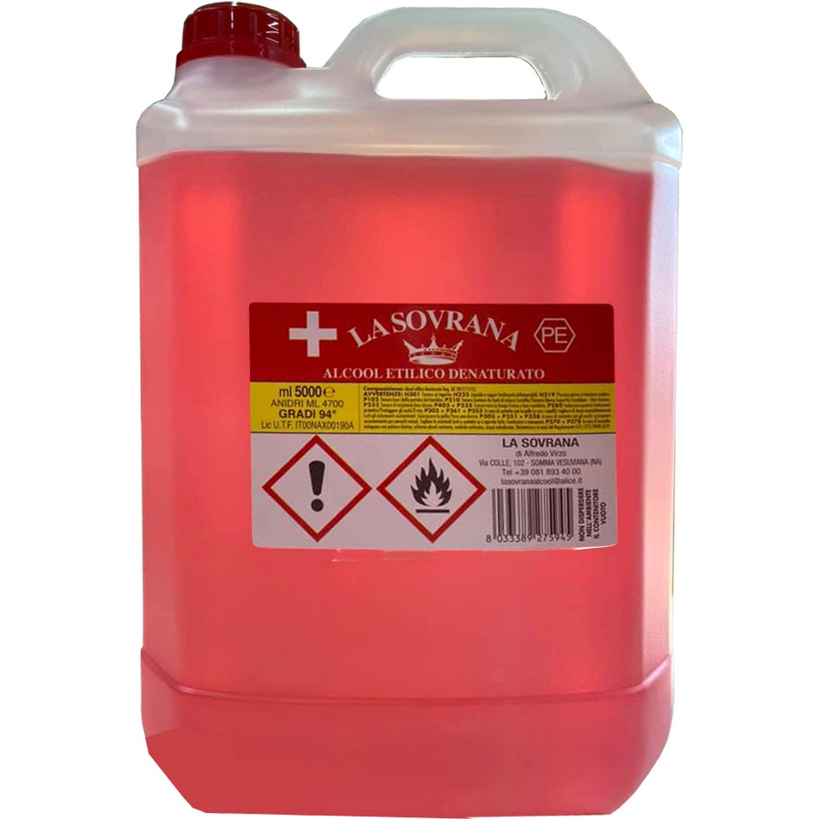 alcool denaturato 94â¦ certificato lt. 5 cod:ferx.92998