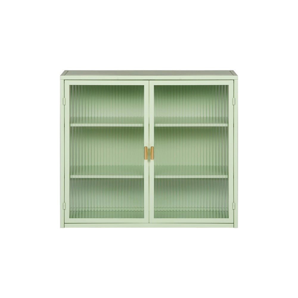 Armadio a Muro 2 Ante in Vetro con Ripiani ¨C MINIMAL ¨C Verde
