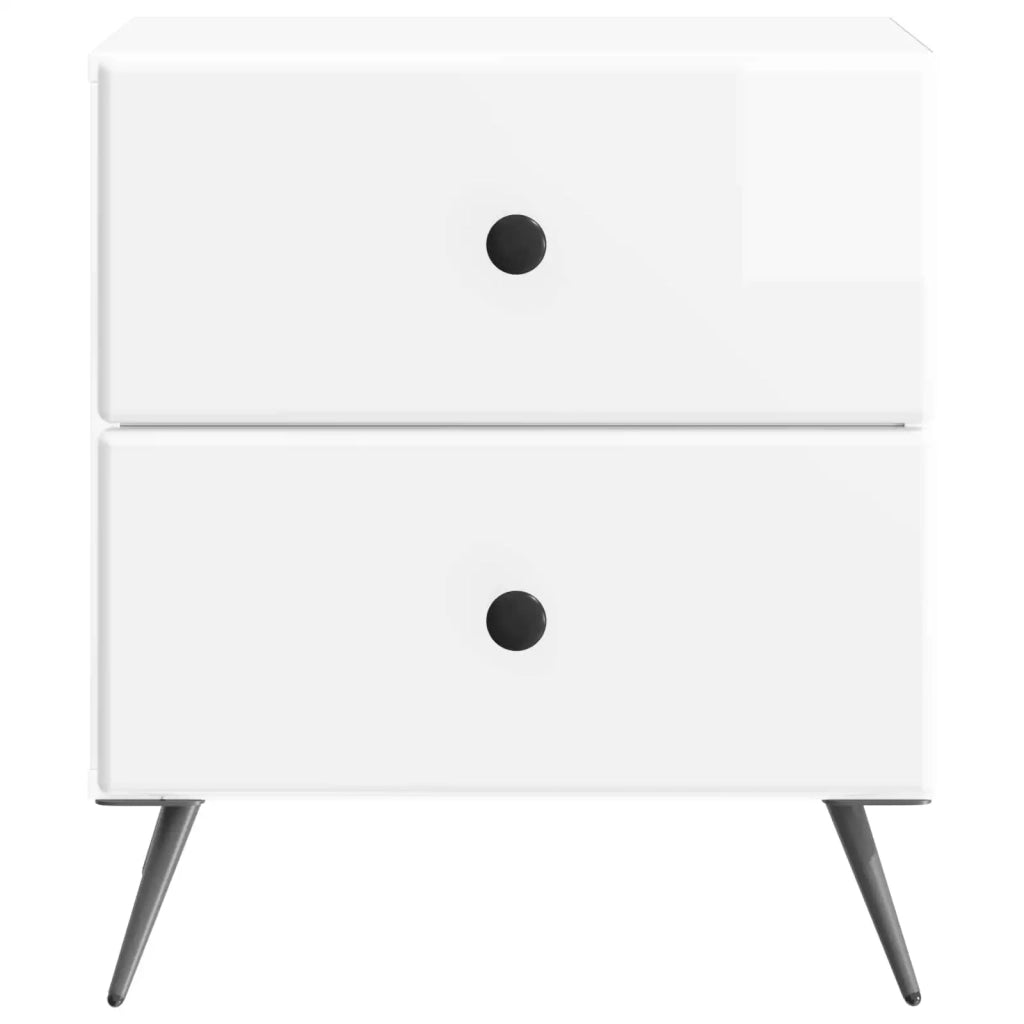 Armadio da Notte con cassetto Bianco Lucido 43 x 34,5 x 47,5 cm 895453