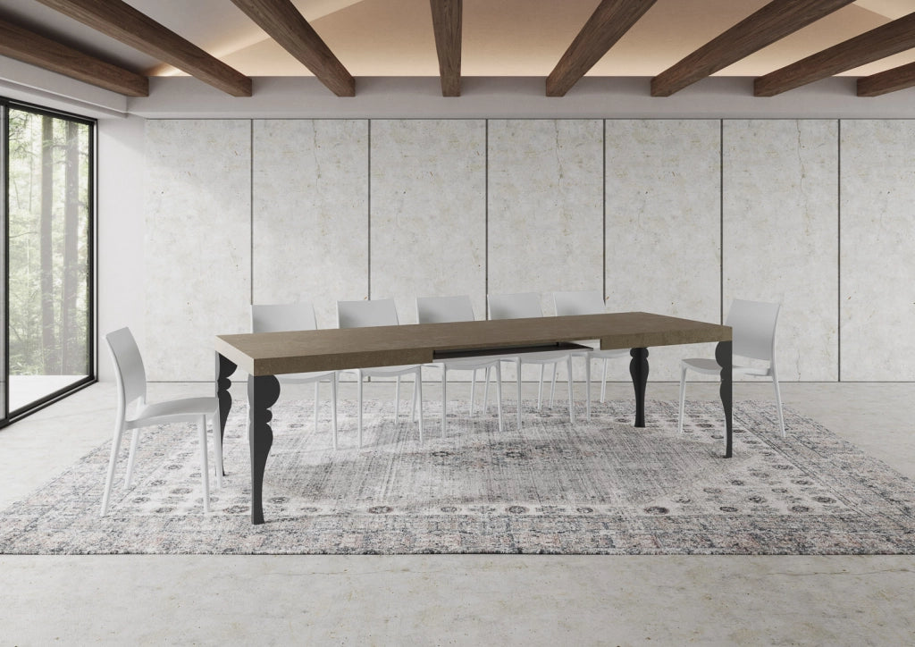 Tavolo allungabile 200/304x90 cm Paxon tortora gambe antracite