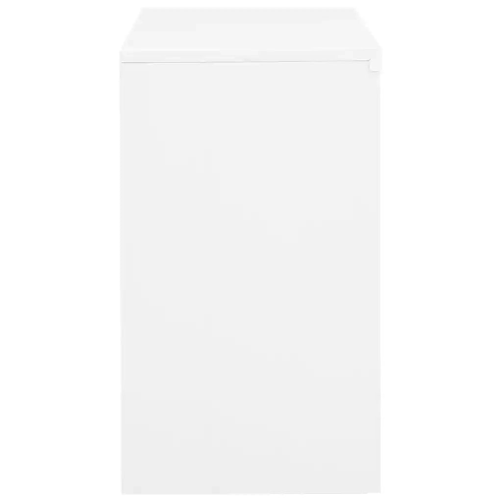 Armadio per Ufficio Bianco 90x40x70 cm in Acciaio