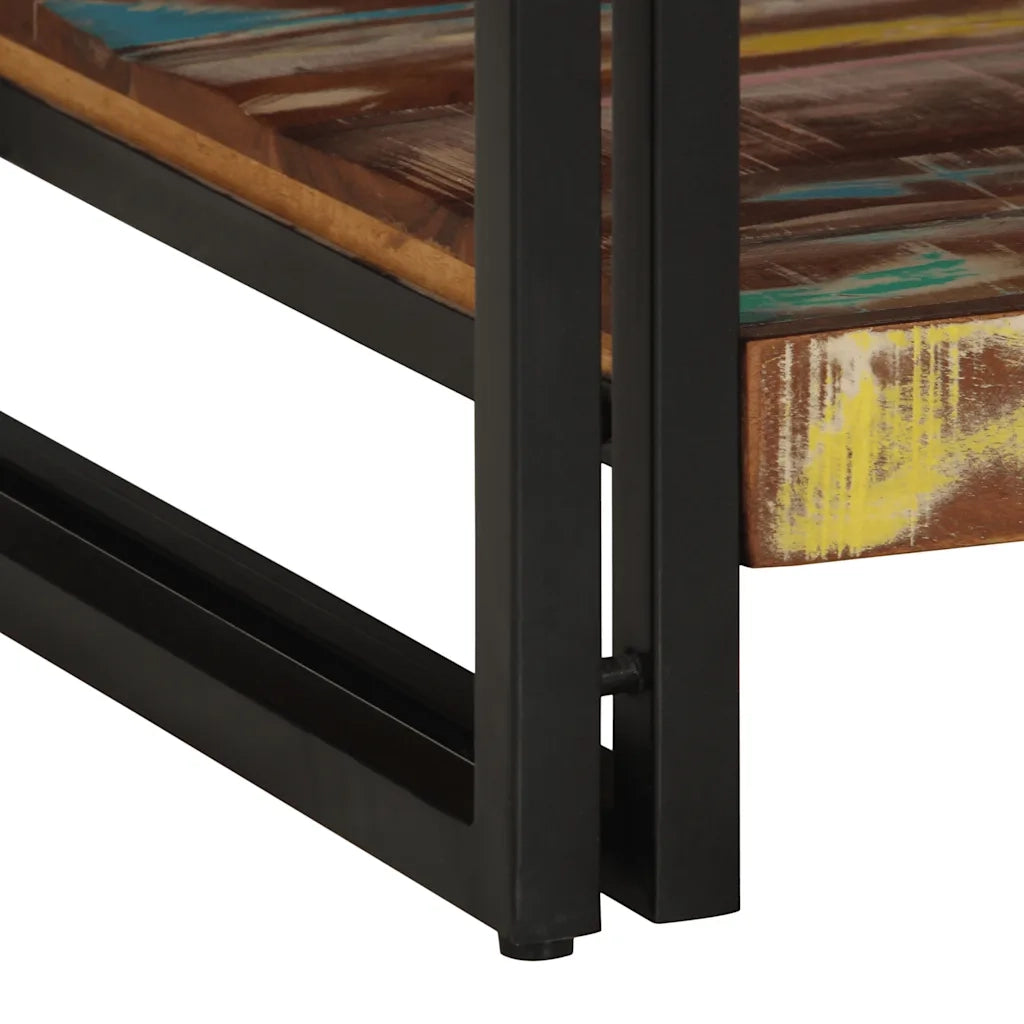Tavolino Salotto Multicolore 90x50x38cm Legno Massello Recupero 4102717