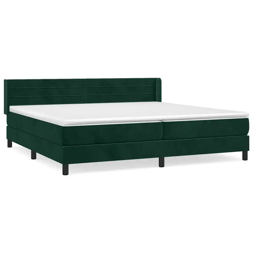 Giroletto a Molle con Materasso Verde Scuro 200x200 cm Velluto 3131042