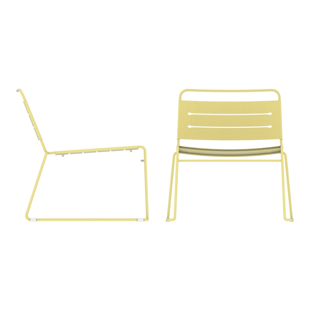 Set Andria di 3 Mobili da Giardino in Acciaio Tavolino e 2 Sedie - Giallo Vaniglia casa.pro